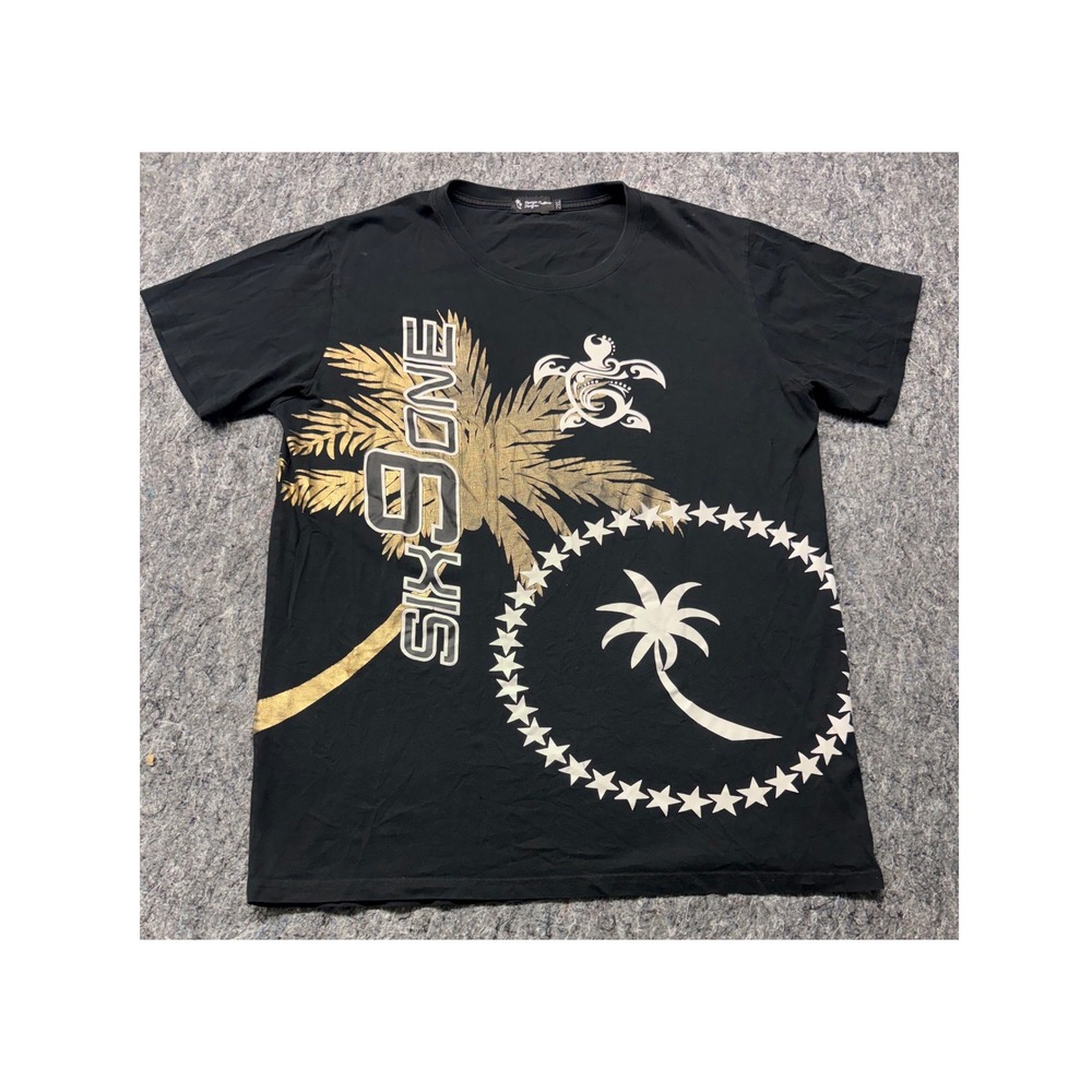 Pacific Culture Designs Chuuk Island T-Shirt Mens 2XL Black Gold Graphic Cotton
